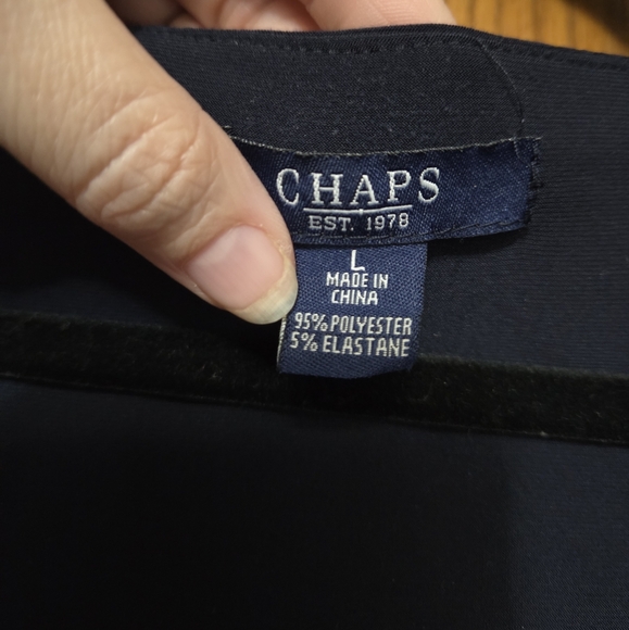 CHAPS Elegant Navy Blue swing Style Dress Size L - Picture 4 of 5